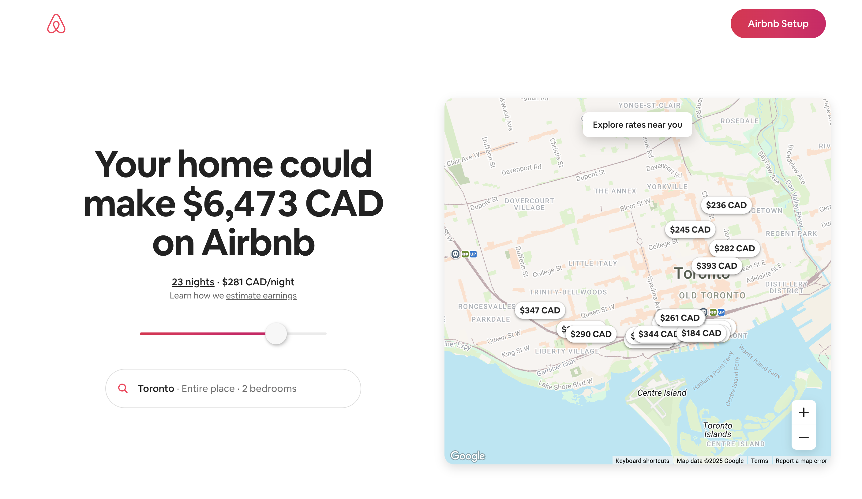 Airbnb's landing page for hosts